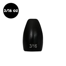 WEIGHT WORM TUNGSTEN 3/16oz BLK SEN 6P/P