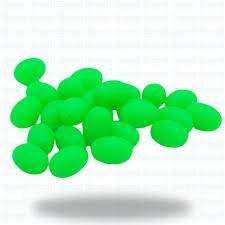 BEAD GLOW HARDOVAL 6X10MM GREEN 30P/P