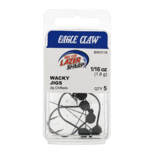 JIG HEAD E/CLAW W/L WACKY 3/16oz BLK 5PP