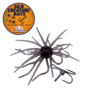 LARGE SEA CREATURE SOFT BAITS BLACK RED SPEK